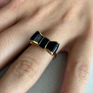 Kate Spade Gold & Black Bow Ring.